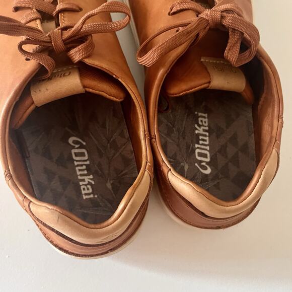 OluKai Laeʻahi Lī Lī Leather Sneakers Men\'s 9.5 Fox Brown Casual Shoes main image 5